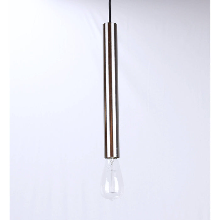 LAMP. COLGANTE NIQUEL SATINADO 1L E27 60W