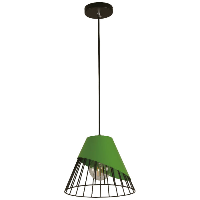 LAMP. COLGANTE VERDE 1L E27 60W