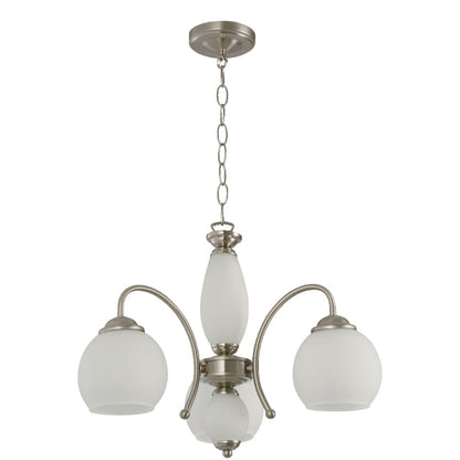 LAMP. COLGANTE NÍQUEL SATINADO 3L E27 60W