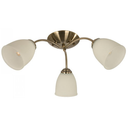 LAMP. TECHO BRONCE ANTIGUO 3L E27 40W