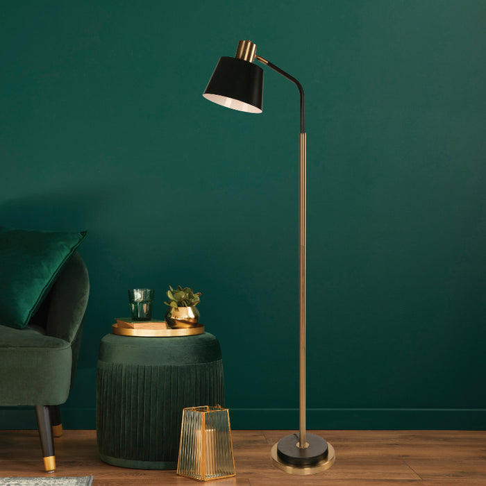 LAMP. PIE NEGRO+BRONCE 1L E27 60W