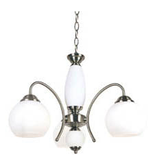 LAMP. COLGANTE NÍQUEL SATINADO 3L E27 60W