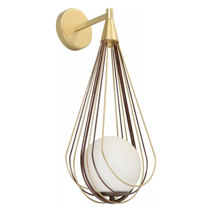 LÁMPARA DE PARED DORADO Y CHOCOLATE 1L E27 25W