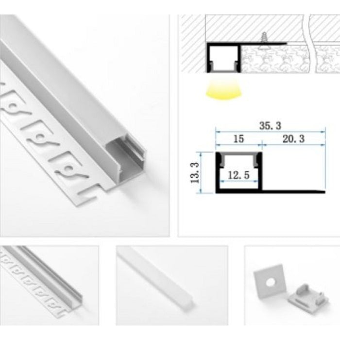 PERFIL DE ALUMINIO KIT RECESS FOR GYPSUM