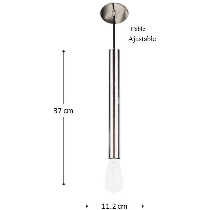 LAMP. COLGANTE NIQUEL SATINADO 1L E27 60W
