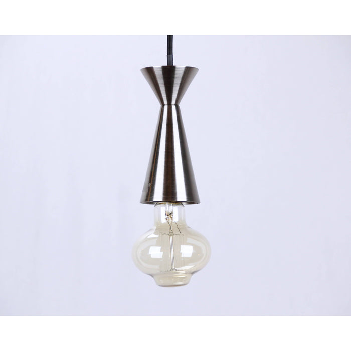 LAMP. COLGANTE NÍQUEL SATINADO 1L E27 60W