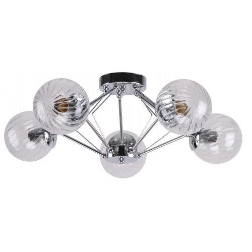 Lámpara Techo Cromo 5L E27 40W