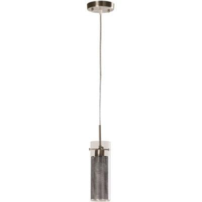 LAMP. COLGANTE NÍQUEL SATINADO 1L E27 60W