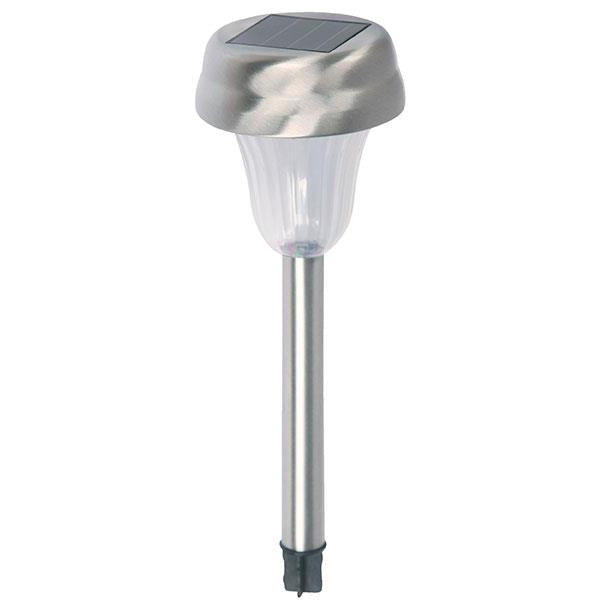 LAMP. LED EXT. PISO SOLAR NÍQUEL SATINADO 1L 0.06W 1.2V 6000K CON FOTOCELDA