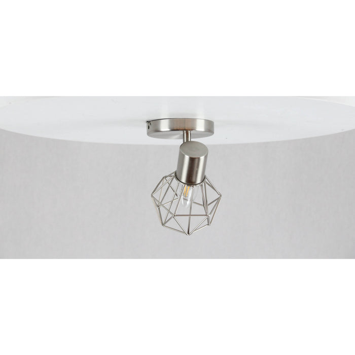 LAMP. TECHO NIQUEL SATINADO 1LUZ E27 60W N/B