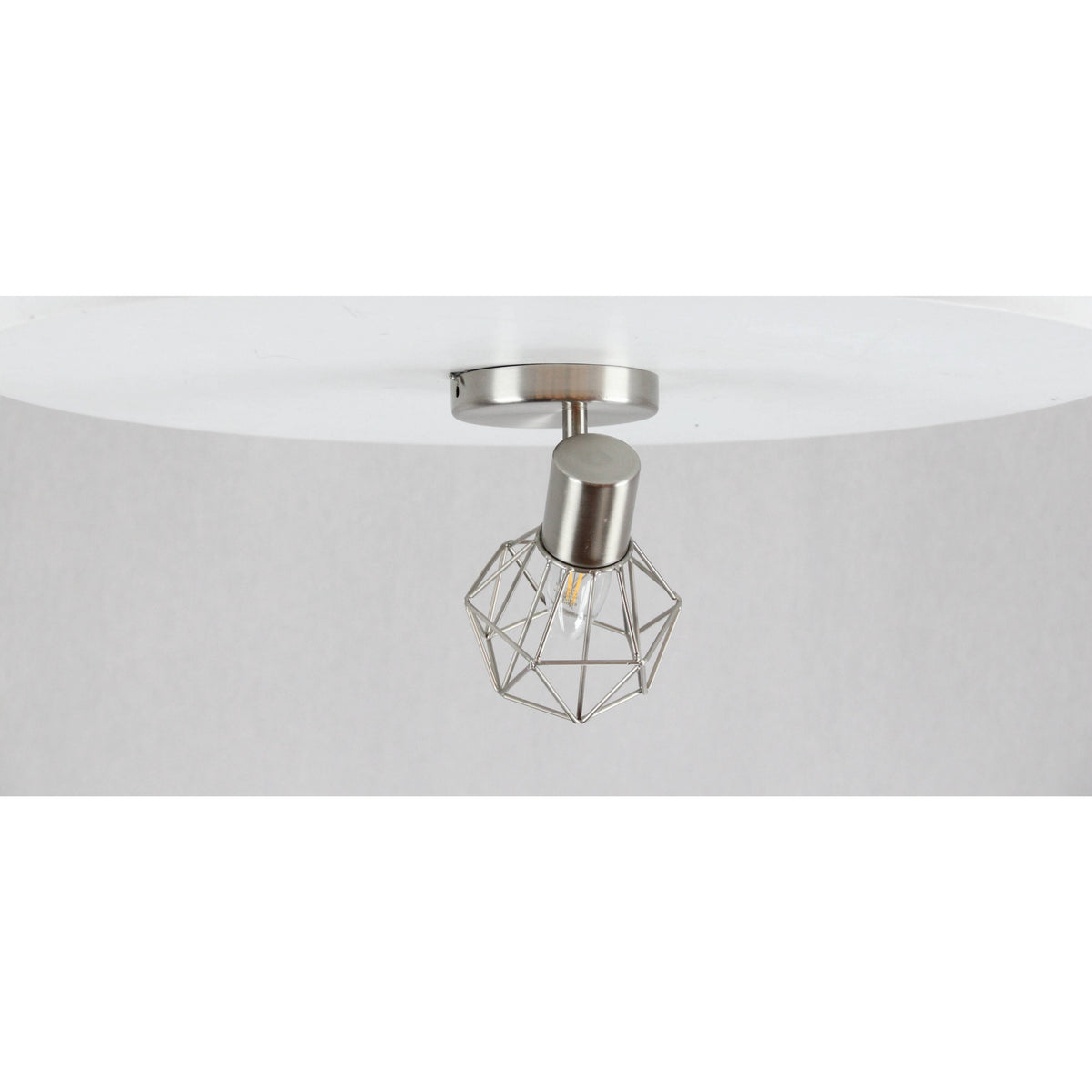 LAMP. TECHO NIQUEL SATINADO 1LUZ E27 60W N/B