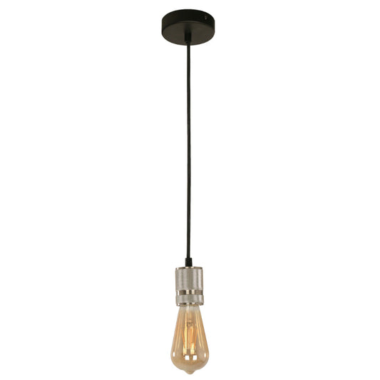 LAMP. COLGANTE NÍQUEL 1L E27 60W
