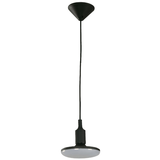 LAMP. COLGANTE NEGRO 1L E27 20W (INCLUYE BOMBILLO LED UFO 6500K)