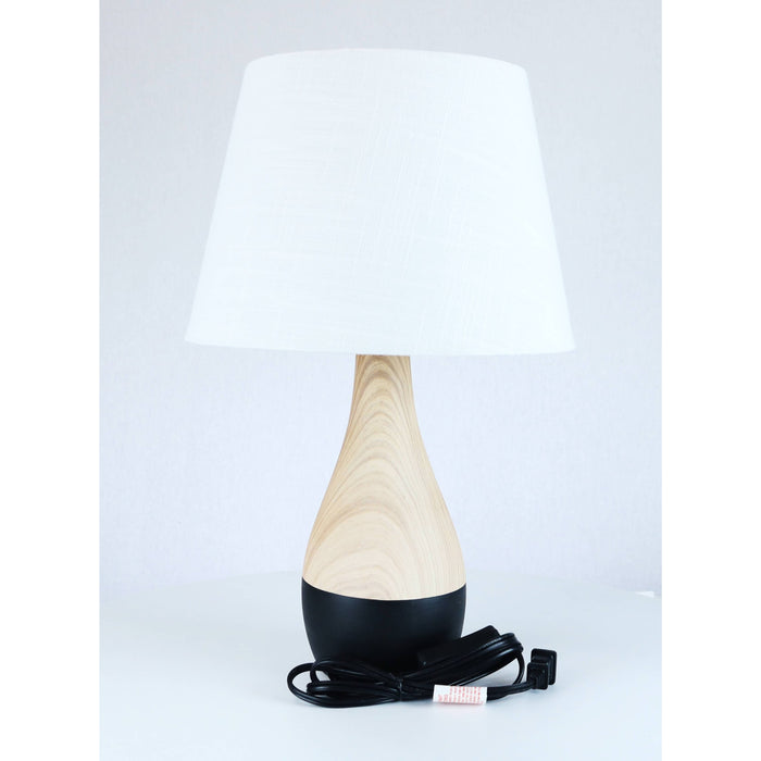 LAMP. MESA NEGRO Y MADERA 1L E27 60W