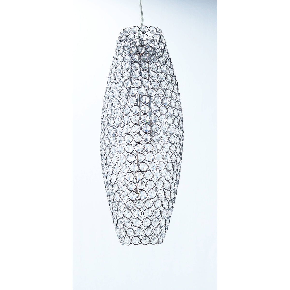 LAMP. COLGANTE CRISTAL CROMO 4L G9 40W