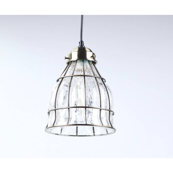 LAMP. COLGANTE BRONCE ANTIGUO 1L E27 60W