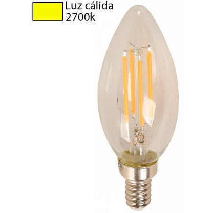 BOMBILLO LED FILAMENTO TORPEDO E12 4W 100-240V 2700K