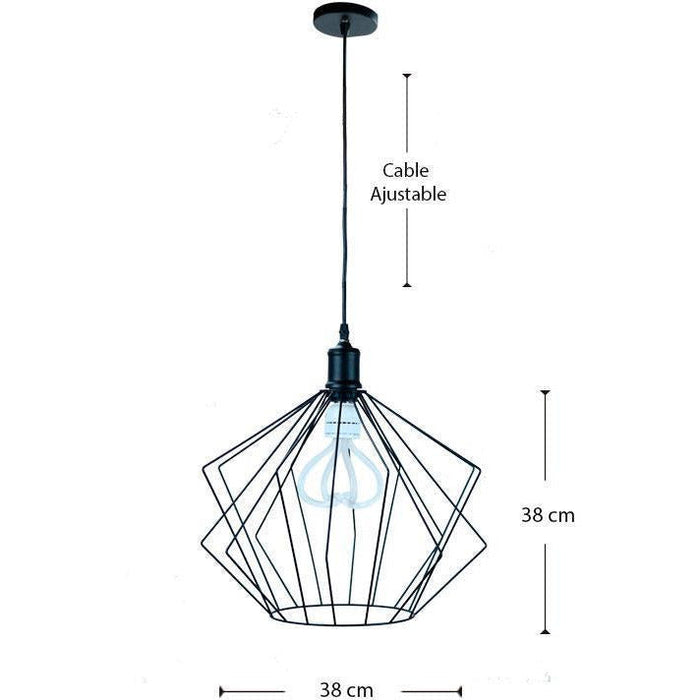 LAMP. COLGANTE NEGRO 1L E27 60W