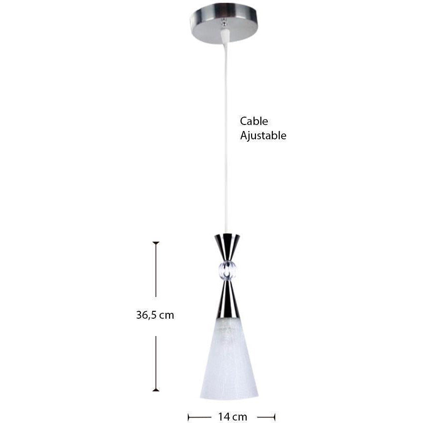 LAMP. COLGANTE NÍQUEL SATINADO 1L E27 60W