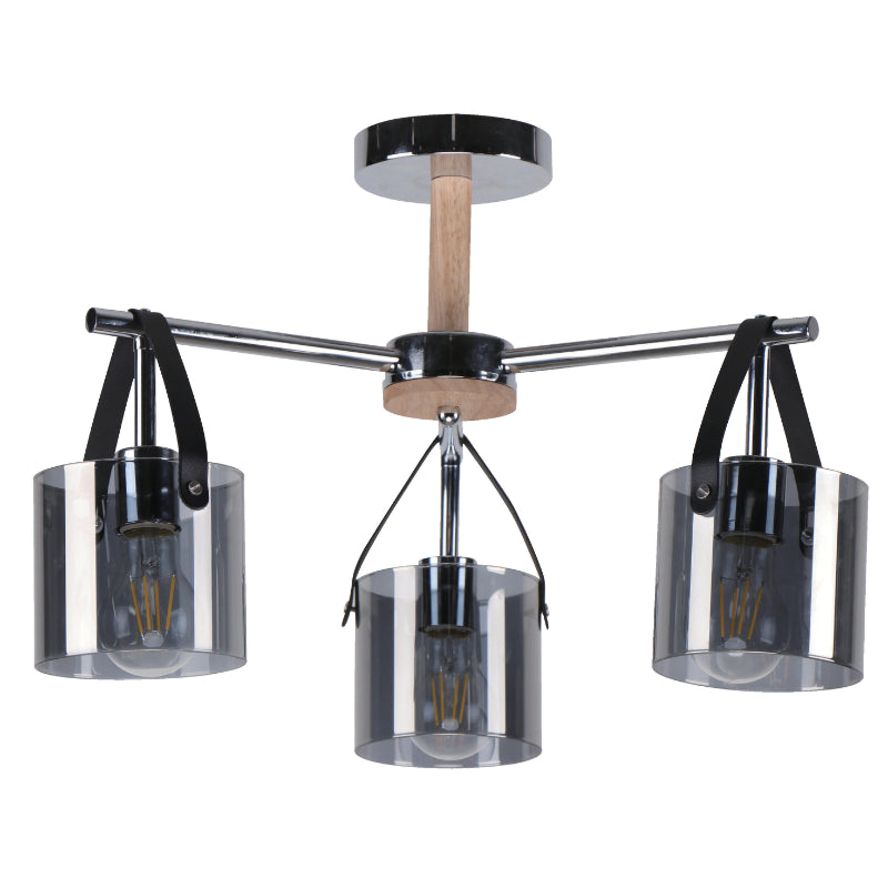 LAMP. TECHO CROMO 3L E27 40W