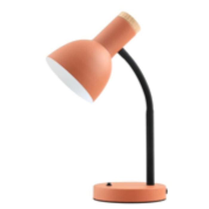 LAMP. DE ESCRITORIO ACAB. MADERA-NEGRO-NARANJA 1L E27 25W