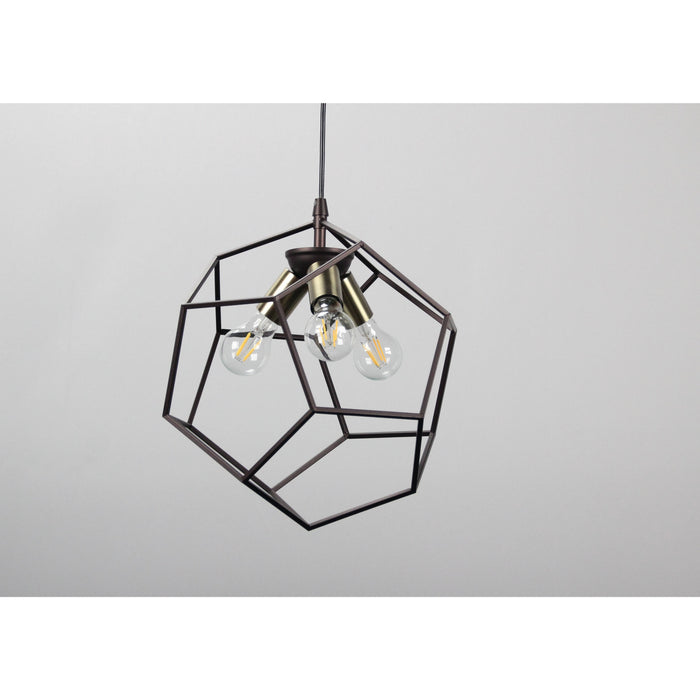 LAMP. COLGANTE BRONCE 3L E26 40W