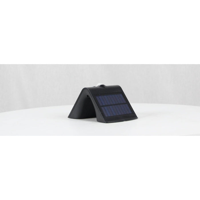 LAMP. LED EXT. PARED SOLAR NEGRO 1L 1.5W 3.7V 3000 / 6000K (CON FOTOCELDA Y SENSOR DE MOVIMIENTO)