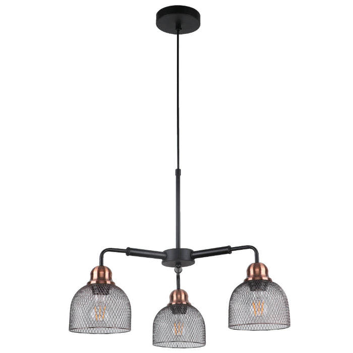 Lámpara Colgante Negro 3L E27 60W