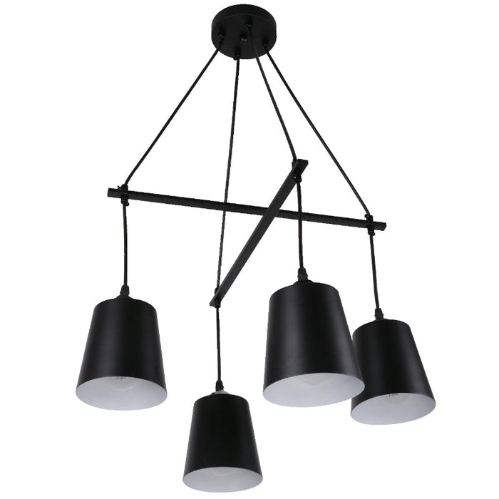 Lámpara Colgante Negro 4L E27 40W