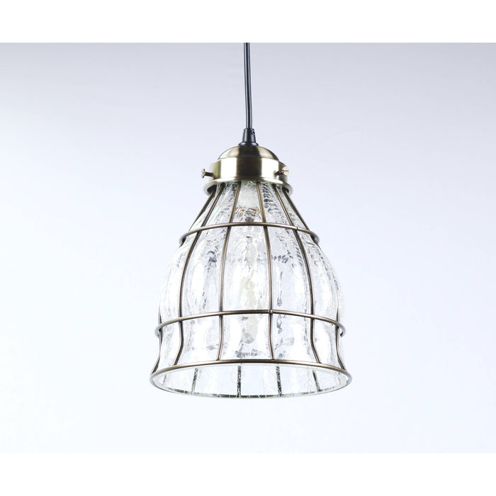 LAMP. COLGANTE BRONCE ANTIGUO 1L E27 60W