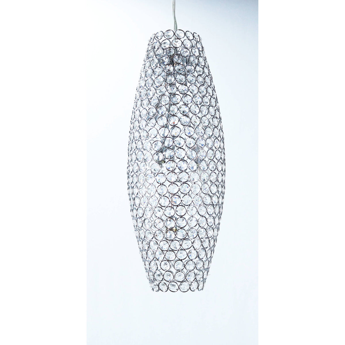 LAMP. COLGANTE CRISTAL CROMO 4L G9 40W