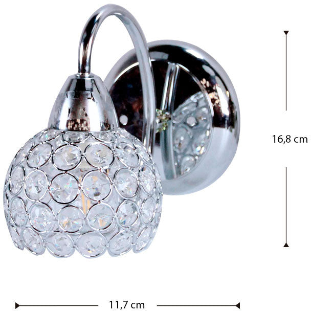 LAMP. PARED CROMO 1L E14 40W
