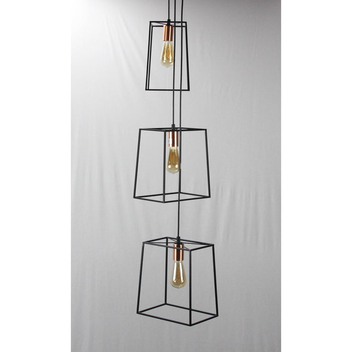 LAMP. COLGANTE NEGRO 3L E27 40W