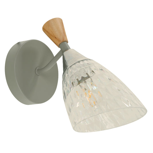 LAMP. PARED GRIS CROMO 1L E27 10W