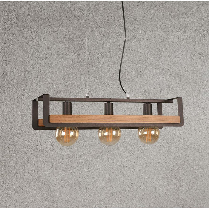 LAMP. COLGANTE BRONCE 3L E27 60W