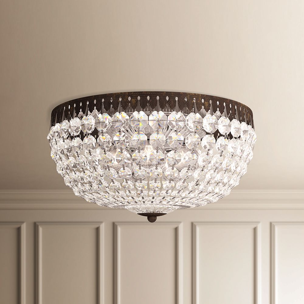 LAMP. TECHO CRISTAL PETITE PLATEADO PULIDO 5L E12