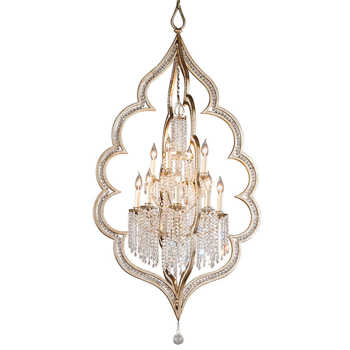 LAMP. COLGANTE CRISTAL BIJOUX PLATEADO 12L E12 60W