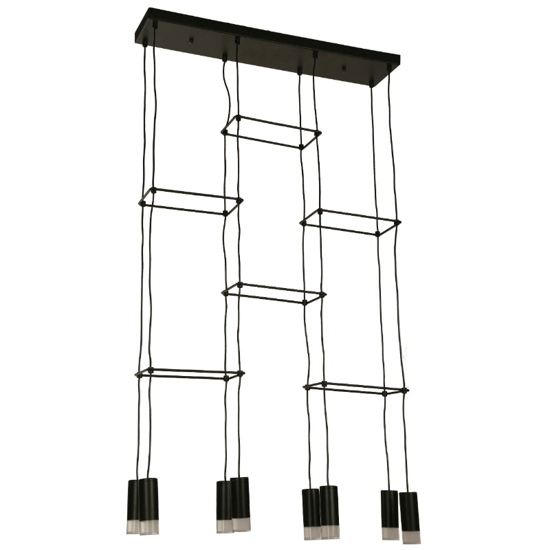 Lámpara Led Colgante Negro 8L 3W 85-265V 3000K