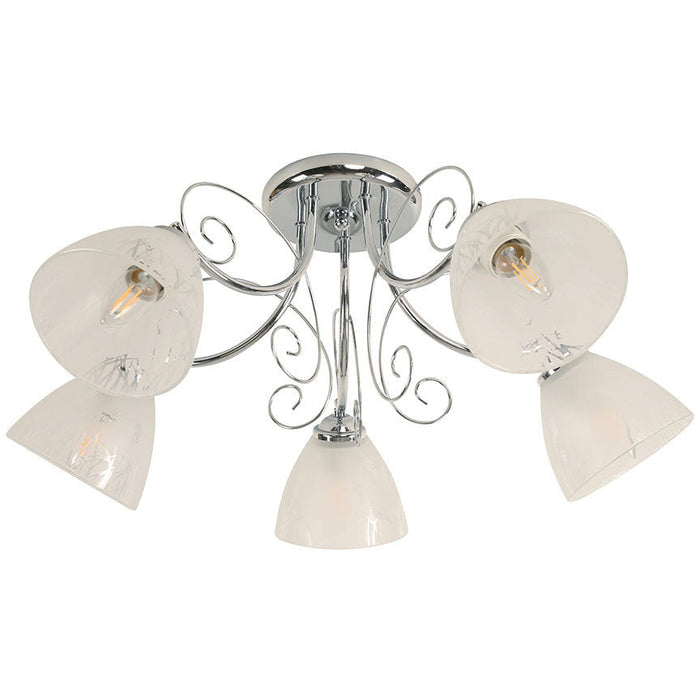 Lámpara Techo Cromo 5L E27 40W