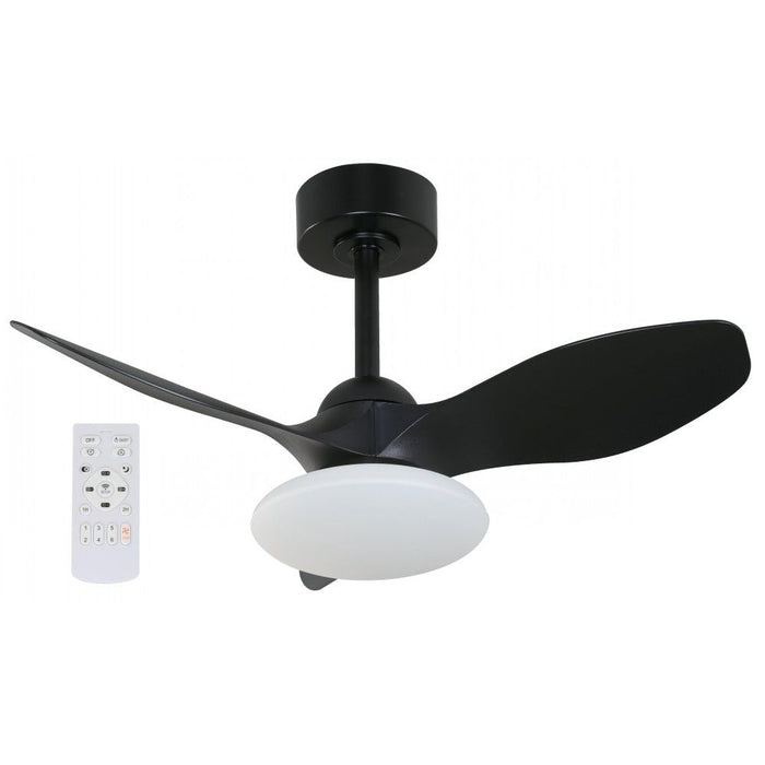 VENTILADOR LED DE TECHO NEGRO 32" DC 20W 3000/4000/6500K DIM. CCT CONTROL REMOTO