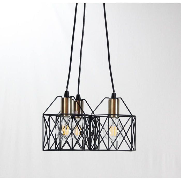 LAMP. COLGANTE NEGRO 3L E26 40W