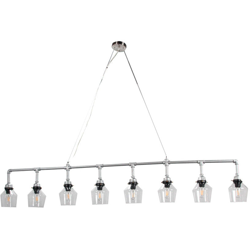 LAMP. COLGANTE NÍQUEL SATINADO 8L E27 40W