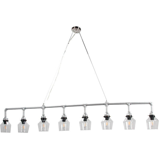 LAMP. COLGANTE NÍQUEL SATINADO 8L E27 40W