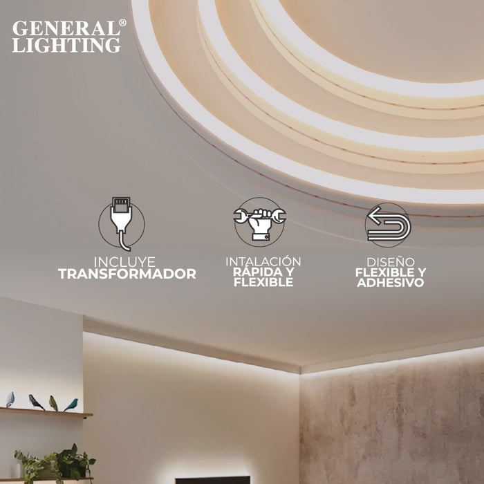 CINTA LUMINOSA LED EXT. 20W 120V LUZ VERDE TRANSFORMADOR INCLUIDO