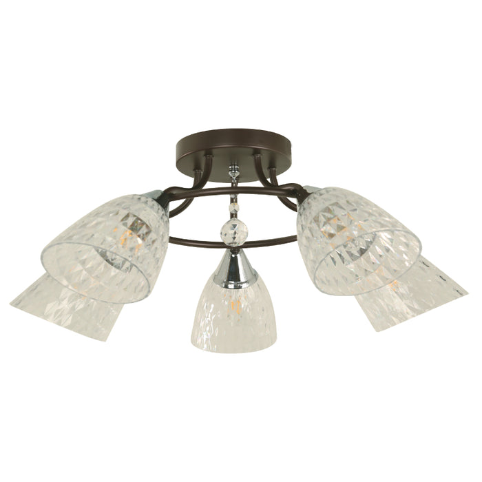 LAMP. TECHO BRONCE CROMADO 5L E27 10W