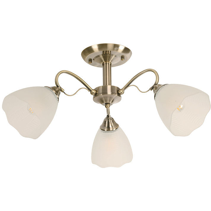 LAMP. TECHO BRONCE ANTIGUO 3L E27 40W