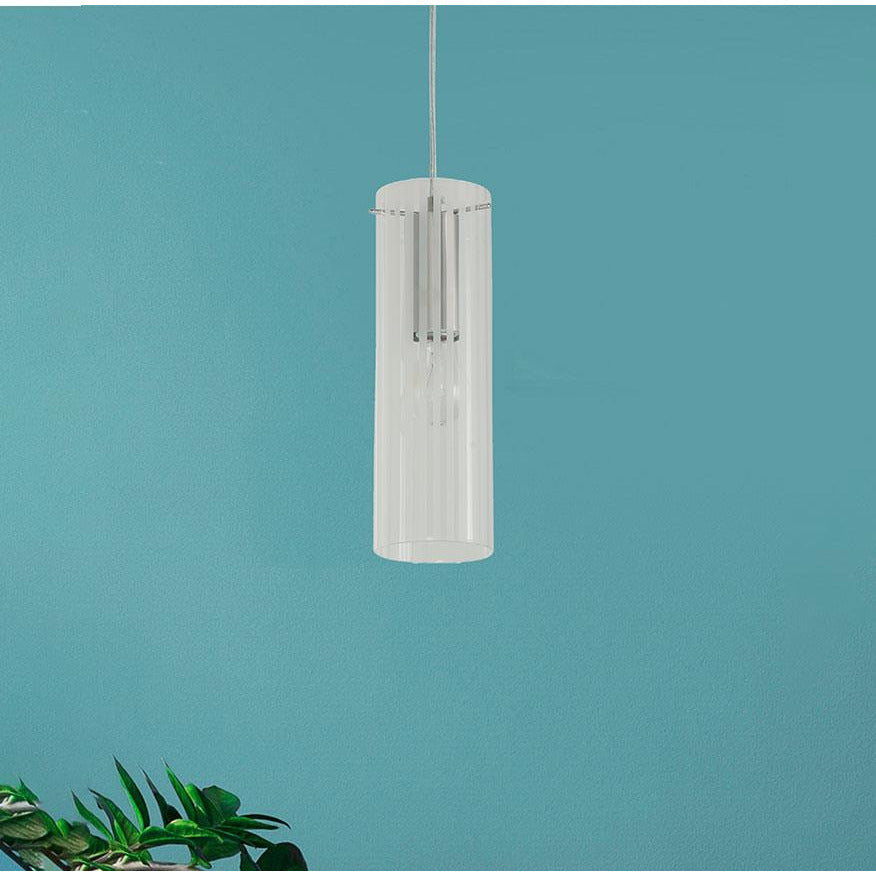 LAMP. COLGANTE NIQUEL SATINADO 1L E27 60W