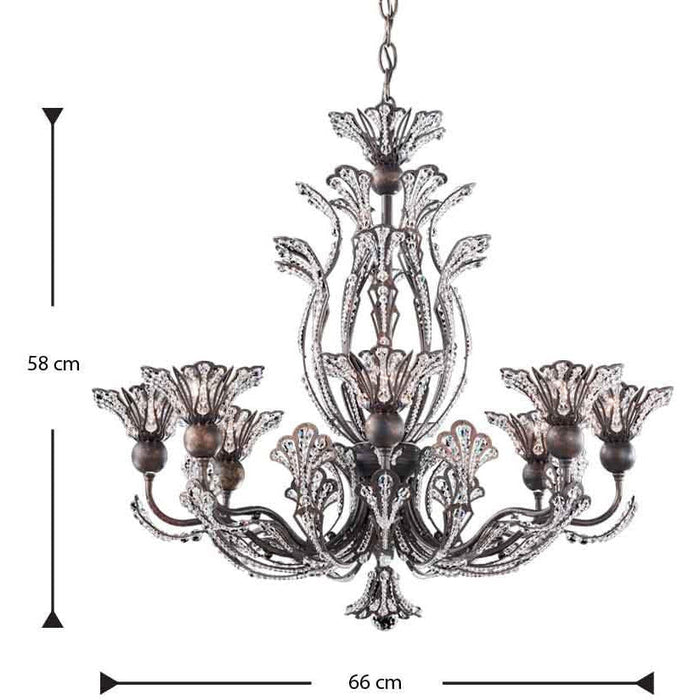 LAMP. COLGANTE CHANDELIER RIVENDELL 8L E12 60W