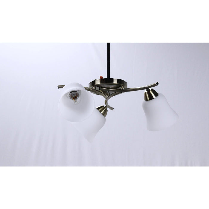 LAMP. TECHO BRONCE ANTIGUO 3L E27 40W