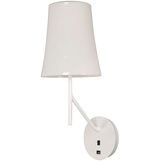 Lámpara Pared Blanco 1L E27 60W (Con Usb)